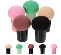 Hoement Set 10 Pezzi Spugne Forma Fungo, Puff Viso in Plastico e Spugna, Doppio Uso Bagnato, Accessori Make Up per Artisti Professionisti