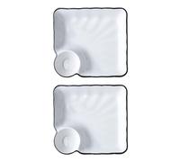 Hoement Set 2 Pezzi Piatti in Ceramica per Sushi e Gnocchi Scomparto per Salsa Piatti da Portata Compatti e Leggeri per Uso Domestico e Servizio in Tavola