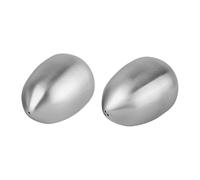 Hoement Set 2 Pezzi Shaker per Spezie Forma Uovo in Acciaio Inossidabile Argento, Contenitore per Sale Pepe e Stuzzicadenti, come Decorazione da Scrivania
