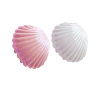 Hoement Set 2 Scatoline Porta Oggetti a Forma di Conchiglia in Plastico Bianco e Rosa, Leggere e Chic, come Oggetti di Scena la Fotografia su Libreria