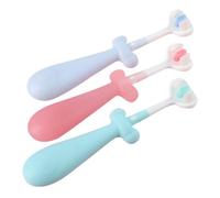 Hoement Set 3 Pezzi Spazzolini per Setole Morbide e Manico Antiscivolo in Pp e Tpe, Design Unico e Delicato la Pulizia Manuale dei Denti