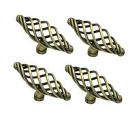 Hoement Set 4 Manopole per Mobili Stile Nordico Design Gabbia Uccelli in Lega di Ferro Marrone, Base Solida e Resistente per Armadi Cucina e Finestre
