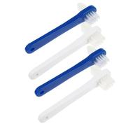Hoement Set 4 Pezzi Spazzolino per Protesi Dentale Doppia Estremità Manico Ergonomico in Pp per Adulti, Pulizia per Dentiera Totale e Parziale, Portatile ed Ecologico