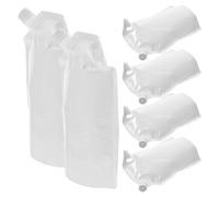 Hoement Set 6 Pezzi Sacchetti Riutilizzabili da Viaggio 1l in Plastica Bianca, Portatili e Antiperdite per Shampoo, Lozione e Cosmetici in Trasferta