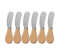 Hoement Set 6 Pezzi Spalmaburro in Acciaio Inossidabile con Manico in Legno, Resistente alla Ruggine, Utensili da Cucina Eleganti per Occasioni Raffinate e Spalmare Formaggi