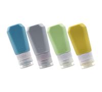 Hoement Set di 4 Flaconi da Viaggio in Silicone da 90ml, Bottiglie Portatili di Perdite per Cosmetici e Sapone Liquido Durante Viaggi e Trasferte