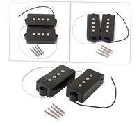 Hoement Set Pickup per Basso Elettrico 4 Corde Pb Nero Bridge e Neck, Materiale Metallo, Output Medio, Ricco di Armonici, Accessori Viti Inclusi, per Basso Elettrico