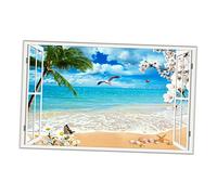 Hoement Sfondo Fotografico Spiaggia 3d Sfondo Mare Tessuto Pittorico 90x150 Cm Resistente Fotografare