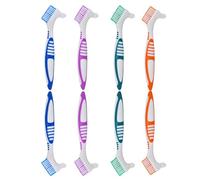 Hoement Spazzola per Protesi Dentarie a Doppia Faccia 8 Pezzi Setole in Nylon Colorate Impugnatura Ergonomica e Pulizia Profonda per Apparecchi Ortodontici e Viaggi