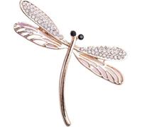 Hoement Spilla Decorativa Donna in Lega Cristalli di Strass a Forma di Libellula, Resistente alla Sbiaditura, per Vita Quotidiana e Feste Speciali