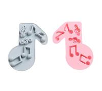 Hoement Stampo in Silicone 2 Pezzi per Dolci a Forma di Note Musicali Resistente al Calore al Freddo per Decorare Torte e Cioccolatini Fatti in Casa Colore Casuale