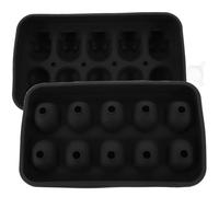 Hoement Stampo in Silicone Nero a Forma di Teschio per Ghiaccio Riutilizzabile e Sicuro Durante L'estate per Whisky, Cocktail e Bevande Fredde