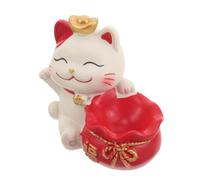 Hoement Statuetta Maneki Neko in Resina con Base Sfera Cristallo | Compatta e Mobile, Facile da Pulire, per Ufficio e Scrivania, Stile Elegante e Decorativo
