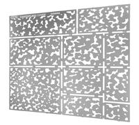 Hoement Stencil per Vernice Spray Mimetico in Acciaio Inossidabile Argento, Riutilizzabile e Facile da Pulire, per Tessuti e Blocchi di Legno in Progetti DIY e Artigianali
