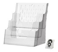 Hoement Supporto Porta Brochure Trasparente A4 da Tavolo da Parete, Porta Menù e Organizzatore di File Riutilizzabile in Plastica Robusta, per Uffici e Hotel, Design Stile Stile Casuale