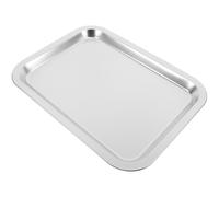 Hoement Vassoio Rettangolare in Acciaio Inossidabile 304 Fondo Piatto, Stabile e Versatile, per Cucina e Barbecue, Resistente e Facile da Pulire