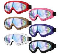 Hoemwarm Confezione da 6 occhiali da sci da uomo e donna, per moto, equitazione, snowboard, per adulti e giovani, con montatura di diversi colori