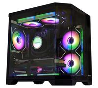 HOENGAGER Ocean of Stars Gaming PC - AMD Ryzen 7 7700 3,8 GHz, RTX 4060 8G, 32 GB DDR5 RAM 6000 MHz, 1 TB PCIe +2 TB SATA SSD, 11 AC WiFi, Windows 11 Pro 64 bit, nero