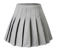 Hoerev - Gonna plissettata da donna, versatile, con pantaloncini per la stagione fredda - Grigio - 40 IT (taglia produttore S)