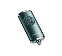 Hörmann 4511569 - Trasmettitore HSE 4 BS (frequenza 868 MHz, grigio lucido, con tappi cromati, batterie, dimensioni 28 x 70 x 14 mm, anello portachiavi incluso