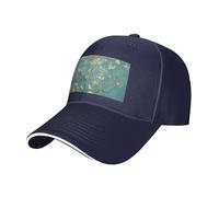 Hoetry Cappello da baseball regolabile con stampa a casquette con fiori di mandorlo, blu navy, Taglia unica