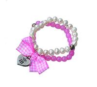 Hofbräuhaus Braccialetto Genuino Perle d'Acqua Dolce con Vichy Anello in 3 Colori di Moda