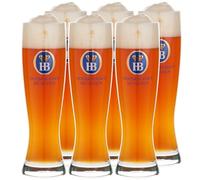 Hofbräuhaus München Bicchieri da birra originali Eleganti - Set da 6 pezzi da 0,5 l con logo HB | Bicchieri da birra da 0,5 l come regalo di birra per uomini e fantastiche idee regalo per birra (6,