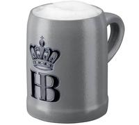Hofbräuhaus München Boccale da birra da 0,25 l, originale con logo HB, brocca smaltata senza coperchio in stagno, 1000072 (0,25 l, logo HB)