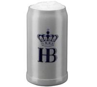 Hofbräuhaus München Boccale da birra da 1 l, con logo HB, senza coperchio in stagno, 1000065 (1 l, HB senza coperchio in stagno) (1 l, HB senza coperchio in stagno) (1 l, HB senza coperchio in stagno)