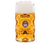 Hofbräuhaus München Boccale da birra in vetro con logo originale HB Isarseidel Oktoberfest 1 l 1000137