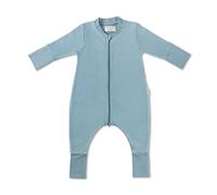 Hofbrucker Sacco nanna con piedini, in 100% pile di cotone biologico, per tutto l'anno, per la primavera, l'autunno, Colore: blu colomba, 86/92 cm
