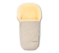 Hofbrucker® Sacco nanna per passeggino di alta qualità, per autunno/inverno/primavera in pelliccia di agnello per carrozzina e maxi Cosi 0-10 mesi, con coperta rimovibile (beige)