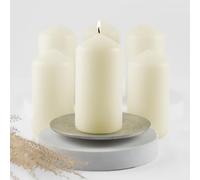 HOFER Candele a pilastro, 60 x 120 mm, avorio, crema, champagne, durata particolarmente lunga, circa 39 ore, candele spesse, confezione grande, set da 6 candele