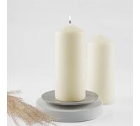 HOFER Candele a pilastro, 70 x 170 mm, avorio, crema, champagne, durata particolarmente lunga, circa 67 ore, candele spesse, confezione grande, set da 2 candele