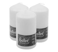 Hofer Candele Grandi Bianche a Colonna - 8 x 15 cm - Set di 3 Candele Decorative Cilindriche - Colore Bianco - Lunga Durata di 60 Ore - Cera Antigoccia - Non Profumate - Qualità RAL