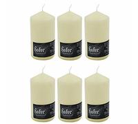Hofer Candele Grandi Cilindriche a Colonna - Set di 6 Candele - 80X150mm - 60h