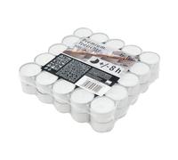 Hofer Premium Tealight Candele Bianche Non profumate - 50 Pezzi - Tea Light Candeline Cera Antigoccia - Durata di combustione 8 Ore - 1 x Set di 50 Lumini