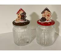 HOFF INTERIEUR COPPIA BARATTOLI VETRO TAPPO PAN DI ZENZERO GINGER BREAD