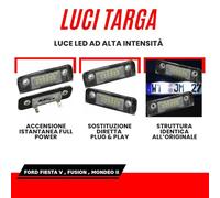 HOFFCAR KIT LUCI TARGA A LED COMPATIBILE CON FORD Fiesta V | Fusion | Mondeo II, VETRO TRASPARENTE