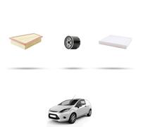 HOFFCAR Kit tagliando 3 filtri compatibile con Ford Fiesta VI 1.25 44kw 2008