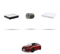 HOFFCAR Kit tagliando 3 filtri compatibile con Honda Civic X 1.0 95kw 2017