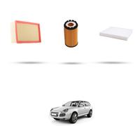 HOFFCAR Kit tagliando 3 filtri compatibile con Porsche Cayenne I (955) 3.2 V6 184kw 2003