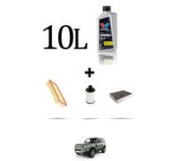 HOFFCAR Kit tagliando 3 FILTRI e 10L OLIO per Land Rover Defender (L663) P500 4x