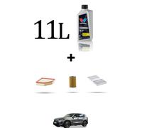 HOFFCAR Kit tagliando 3 FILTRI e 11L OLIO per Bmw x5 (G05,F95) M 50i 390kw dal 2