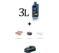 HOFFCAR Kit tagliando 3 FILTRI e 3L OLIO per Citroen C1 II 1.0 vti 53kw dal 2018