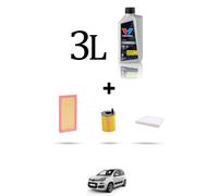 HOFFCAR Kit tagliando 3 FILTRI e 3L OLIO per Fiat Panda III 0.9 Twin Air Turbo 6