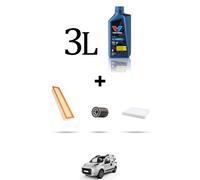 HOFFCAR Kit tagliando 3 FILTRI e 3L OLIO per Fiat Qubo (225) 1.4 Natural Power 5