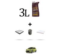 HOFFCAR Kit tagliando 3 FILTRI e 3L OLIO per Kia Picanto III (JA) 1.0 49kw dal 2