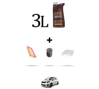 HOFFCAR Kit tagliando 3 FILTRI e 3L OLIO per Peugeot 108 1.0 VTI 51kw Dal 2014