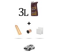 HOFFCAR Kit tagliando 3 FILTRI e 3L OLIO per Peugeot 207 1.4 16v 65kw dal 2006